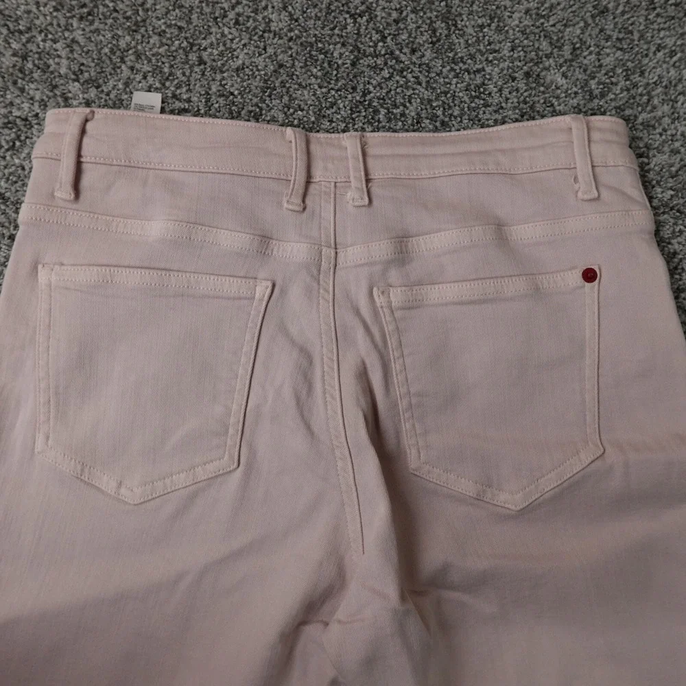 Spanx Pants Womens 30‎ Pink Slim X Cropped Twill Mid Rise Casual Preppy Stretch